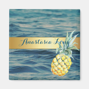 Modernes Design, Strand, See, Ananas Magnet