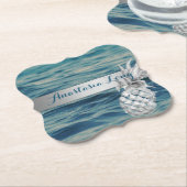 Modernes Design, Strand, See, Ananas Untersetzer (angewinkelt)