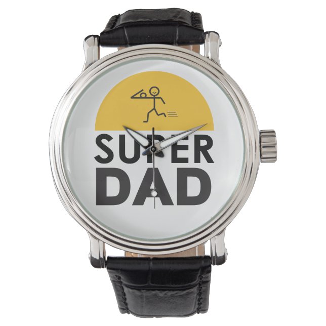 Modernes Design "SUPER VATER" Armbanduhr (Vorderseite)