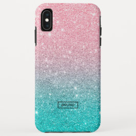 Modernes Design türkis und rosa Glitzer ombre Case-Mate iPhone Hülle