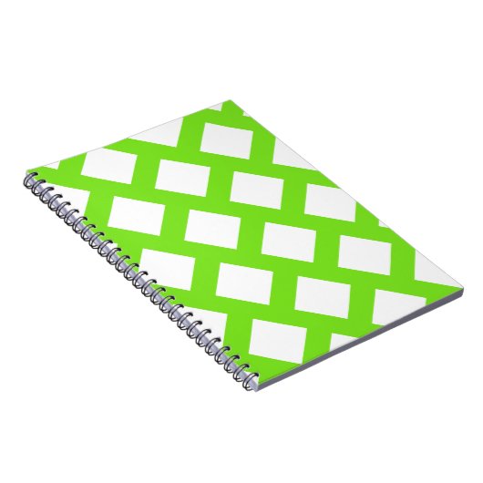 Modernes Design von Funky Apple Green & White Rhom Notizblock (Rechte Seite)