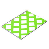 Modernes Design von Funky Apple Green & White Rhom Notizblock (Linke Seite)