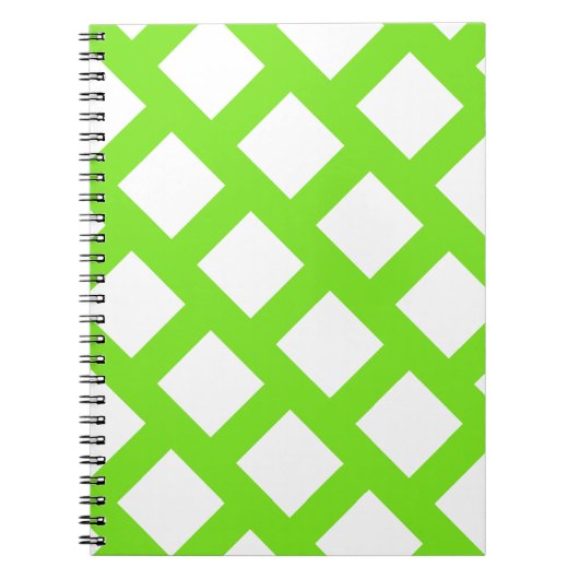Modernes Design von Funky Apple Green & White Rhom Notizblock (Vorderseite)