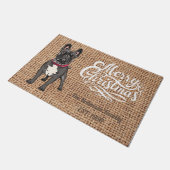 Modernes Design Weihnachten niedlicher Bulldogge F Fußmatte (Schrägansicht)