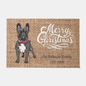 Modernes Design Weihnachten niedlicher Bulldogge F Fußmatte (Vorderseite)