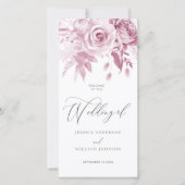 Modernes Designer Dusty Pink Wedding Programm (Vorderseite)