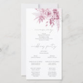 Modernes Designer Dusty Pink Wedding Programm (Rückseite)