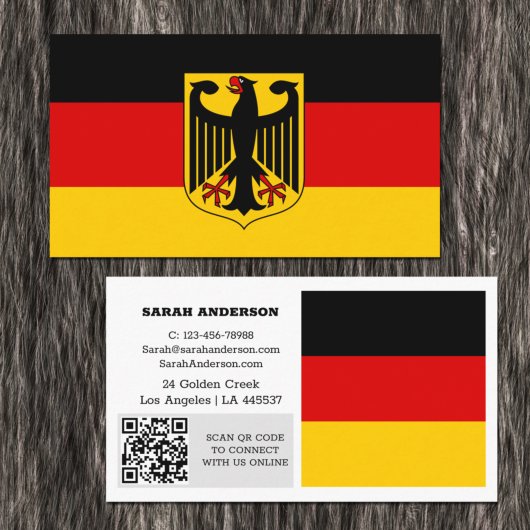 Modernes Deutschland, Visitenkarte, QR-Code für de Visitenkarte