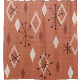 Modernes Diamanten Orange aus dem Mittelalter Duschvorhang