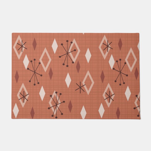 Modernes Diamanten Orange aus dem Mittelalter Fußmatte (Vorderseite)