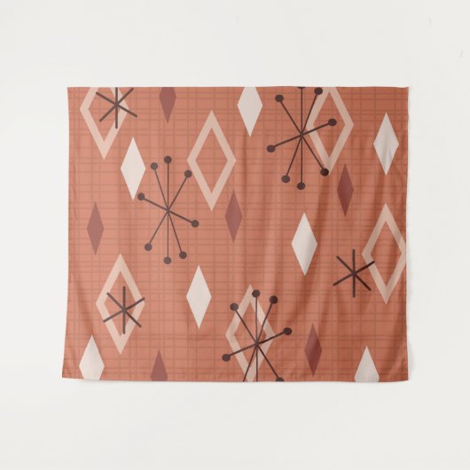 Modernes Diamanten Orange aus dem Mittelalter Wandteppich (Vorderseite (Horizontal))