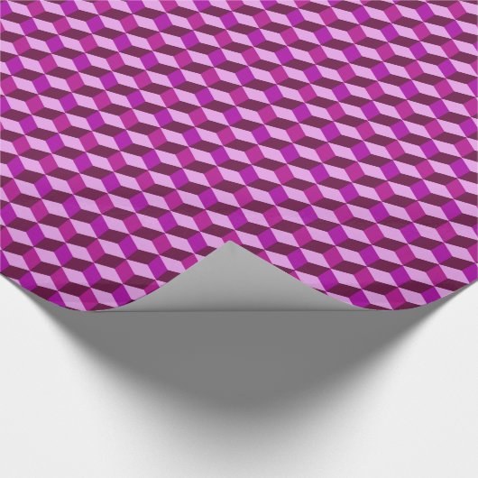 Modernes Diamond Grid, Amethyst Lila und Violet Geschenkpapier (Ecke)