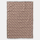 Modernes Diamond Grid, Taupe, Brown und Beige Decke (Vorderseite Vertikal)