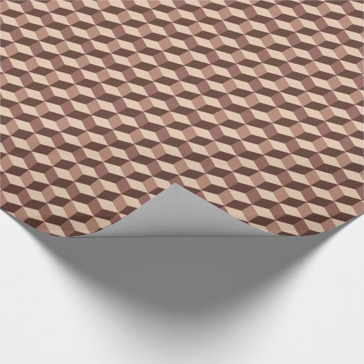 Modernes Diamond Grid, Taupe, Brown und Beige Geschenkpapier (Ecke)