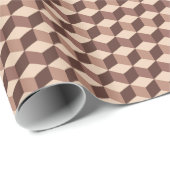 Modernes Diamond Grid, Taupe, Brown und Beige Geschenkpapier (Rolleneckpunkt)