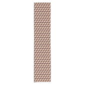 Modernes Diamond Grid, Taupe, Brown und Beige Kurzer Tischläufer (Vorderseite)
