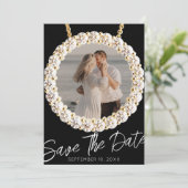 Modernes Diamonds Wedding Foto Save the Date Einladung (Stehend Vorderseite)