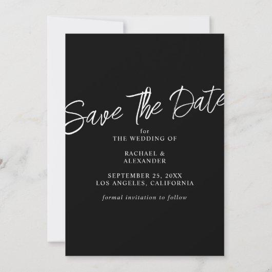 Modernes Diamonds Wedding Foto Save the Date Einladung (Rückseite)