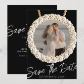 Modernes Diamonds Wedding Foto Save the Date Einladung (Vorne/Hinten)
