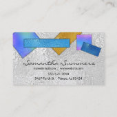 Modernes, Dichroisches Glas Weiße Farbe Visitenkarte (Rückseite)