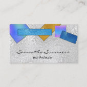 Modernes, Dichroisches Glas Weiße Farbe Visitenkarte (Vorderseite)