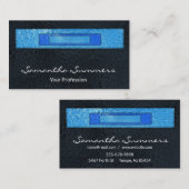 Modernes, dichtes Glas Art Black Blue Visitenkarte (Vorne/Hinten)