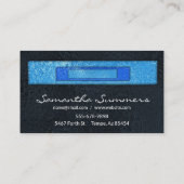 Modernes, dichtes Glas Art Black Blue Visitenkarte (Rückseite)