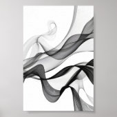 Modernes Digitales Abstrakt Schwarzweiß Poster (Vorne)