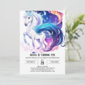 Modernes digitales Pferd zum Geburtstag Einladung (Stehend Vorderseite)