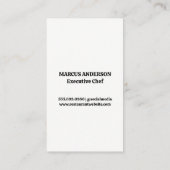 Modernes Dining-Logo | Blauleder Visitenkarte (Rückseite)