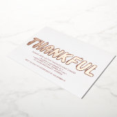 Modernes Dinner der Rose Gold Red Erntedank Folieneinladung (Gedreht)