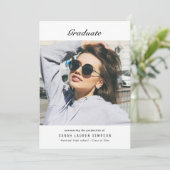 Modernes Dinner in Schwarz und Weiß mit Abschluss Einladung (Stehend Vorderseite)