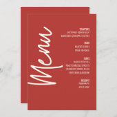 Modernes Dinner Menu Red Wedding Erntedank Einladung (Vorne/Hinten)