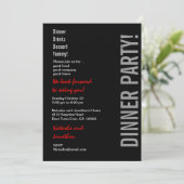 Modernes DINNER-PARTY - Schwarz-weiße Rote Vorlage (Stehend Vorderseite)