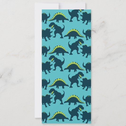 Modernes Dinosaurier Geburtstagsmenü Einladung (Rückseite)