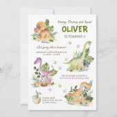 Modernes Dinosaurier-Kindergeburtstag-Party Einladung (Vorderseite)