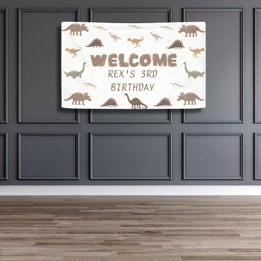 Modernes Dinosaurier-Party-Banner (Personalisiert) Banner