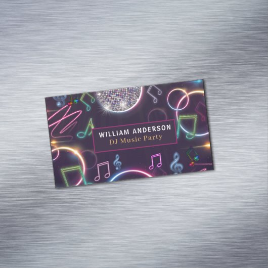 Modernes DJ Music Party Event Magnetische Visitenkarte (Beispiel)