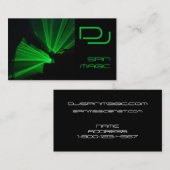 Modernes DJ-Visitenkarte-Schwarz-Grün Visitenkarte (Vorne/Hinten)