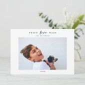 Modernes Dog Foto Peace Liebe Wags Weihnachten (Stehend Vorderseite)