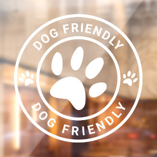 Modernes Dog Friendly Coffee Shop Café Begrüßung Fensteraufkleber