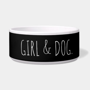 Modernes Dog Girl Einfaches Geschenk Napf