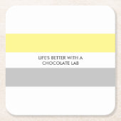 Modernes Dog Lover Labrador Fun Zitat Rechteckiger Pappuntersetzer (Vorderseite)