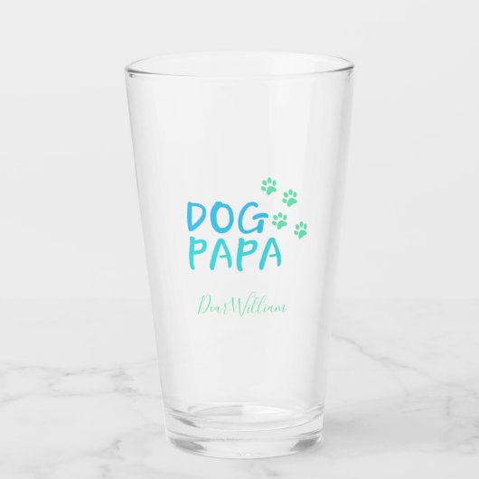 Modernes Dog Papa Glass Glas (Vorderseite)