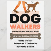 Modernes Dog Walker Bone Pet Sitter Flyer (Vorne)