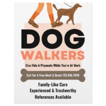 Modernes Dog Walker Bone Pet Sitter Flyer