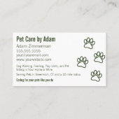 Modernes Dog Walker Pet Sitter pawsome dunkelgrün Visitenkarte (Rückseite)