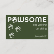 Modernes Dog Walker Pet Sitter pawsome dunkelgrün