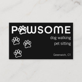 Modernes Dog Walker Pet Sitter Pawsome Visitenkarte