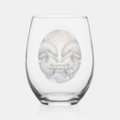 Modernes Dolphin-Hochzeitglas Weinglas Ohne Stiel (Vorderseite)